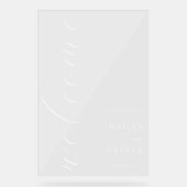 Script ミニマル Transparentの結婚歓迎 アクリルサイン (正面)