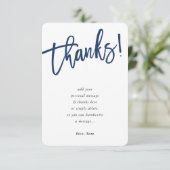 SCRIPT モダンありがとうネイビーブルーインク 招待状 (スタンド正面)