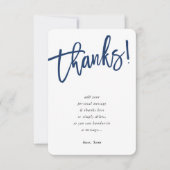 SCRIPT モダンありがとうネイビーブルーインク 招待状 (正面)