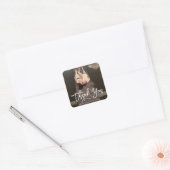 Script モダン結婚の写真 スクエアシール (封筒)