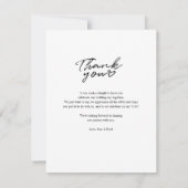 Script モダン結婚の写真 ノートカード (裏面)