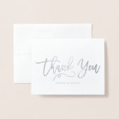 Script モダン結婚の写真 箔カード (封筒付き正面)