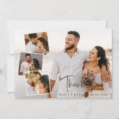 Script モダン結婚のPhoto Collageありがとう サンキューカード (正面)