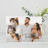 Script モダン結婚のPhoto Collageありがとう サンキューカード (スタンド正面)