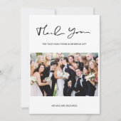 Script モダン結婚のPhoto Collageありがとう サンキューカード (正面)