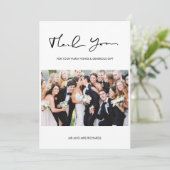 Script モダン結婚のPhoto Collageありがとう サンキューカード (スタンド正面)