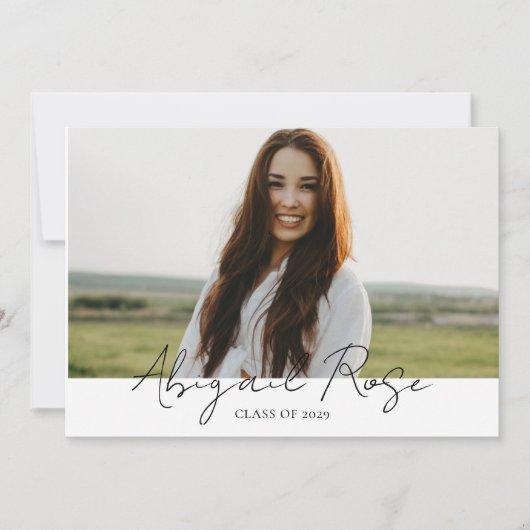 Script モダン 2023 3フォトグラードフォトカード 招待状 (正面)