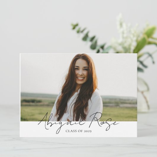 Script モダン 2023 3フォトグラードフォトカード 招待状 (スタンド正面)