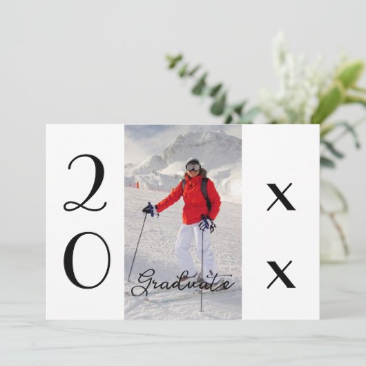 Script モダン 2025写真卒業パーティー 招待状 (スタンド正面)