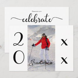 Script モダン 2025写真卒業パーティー 招待状