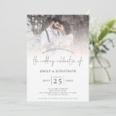 Script モダン 2 Photos Overlay QR Code 結婚's 招待状 (スタンド正面)