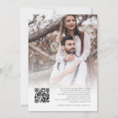 Script モダン 2 Photos Overlay QR Code 結婚's 招待状 (裏面)