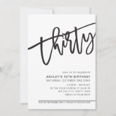 SCRIPT モダン 30th誕生日パーティー白黒 招待状 (正面)