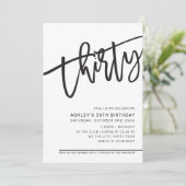 SCRIPT モダン 30th誕生日パーティー白黒 招待状 (スタンド正面)