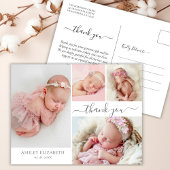 Script モダン 4フォトコラージュベビーありがとう ポストカード