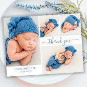 Script モダン 4フォトコラージュベビーありがとう ポストカード