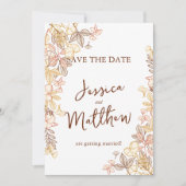 Script モダン Autumn Folids Save the Date Photo シーズンカード (正面)