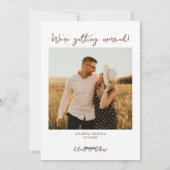 Script モダン Autumn Folids Save the Date Photo シーズンカード (裏面)