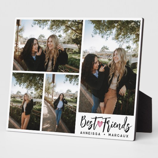 Script モダン Bestfriends 4フォトコラージギフト フォトプラーク (側面)