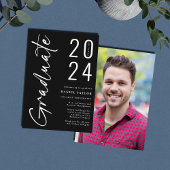 Script モダン Black 2024写真卒業 案内状