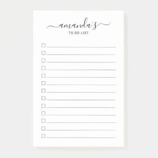 Script モダン Black and White To Do List Post-It N ポストイット (正面)