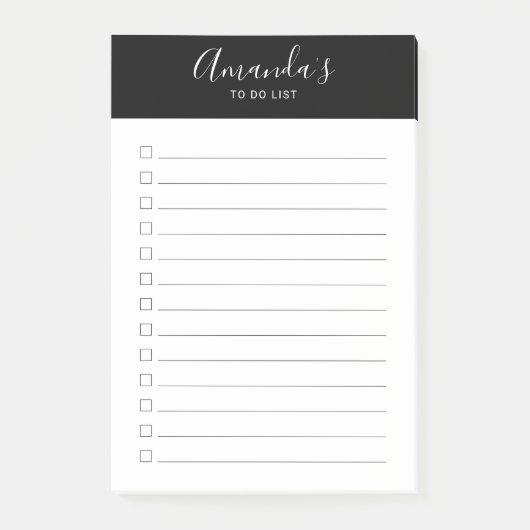 Script モダン Black and White To Do List Post-It N ポストイット (正面)