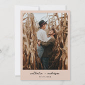 Script モダン Boho Beige写真QRコード結婚s 招待状 (裏面)