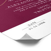 Script モダン Burgundy Certificate Award卒業生 ポスター (角)