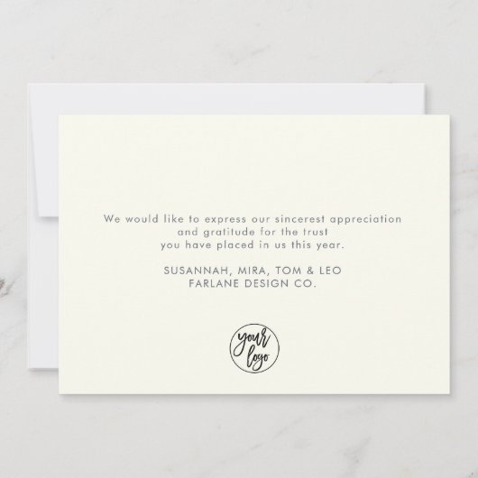 Script モダン Business Anthrivalロゴ企業の シーズンカード (裏面)