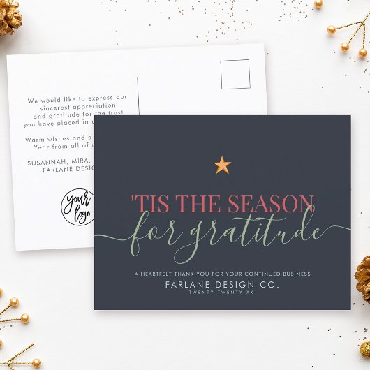 Script モダン Business Anthrivalロゴ企業の シーズンポストカード