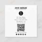 Script モダン Business Logoフォトグラファー写真 スクエア名刺 (裏面)