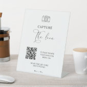 Script モダン Capture The Love QR code 結婚's 台座サイン (インサイチュ)