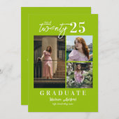 Script モダン Citrus 3フォトコラージュ卒業 案内状 (正面/裏面)