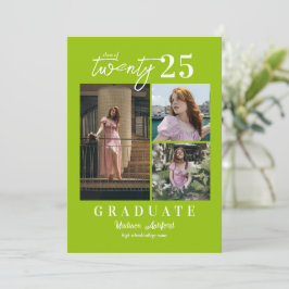 Script モダン Citrus 3フォトコラージュ卒業 案内状