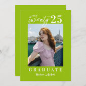 Script モダン Citrus Photo Gradation Party 招待状 (正面/裏面)