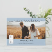 Script モダン Dusty Blue Photo結婚's セーブザデート (スタンド正面)