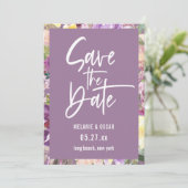 Script モダン Dusty Lavender Photo Save The Date 案内状 (スタンド正面)