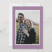 Script モダン Dusty Lavender Photo Save The Date 案内状 (裏面)