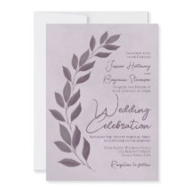 Script モダン Dusty Purple Heather葉の結婚s