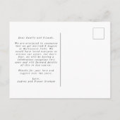 Script モダン ElopementがKnot Archの写真を結んだ 案内ポストカード (裏面)