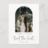 Script モダン ElopementがKnot Archの写真を結んだ 案内ポストカード (正面)