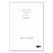 Script モダン Fishメニュー名の結婚座席表 テーブルナンバー (正面)