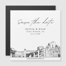 Script モダン Fort Worth Save the Date Magnet