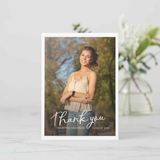 Script モダン Gradation 2025写真Grad サンキューカード (スタンド正面)