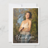 Script モダン Gradation 2025写真Grad サンキューカード (正面)
