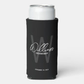 Script モダン Groomsmenパーソナライズされたクーラーボックス スリム缶クーラー (Seltzer正面)