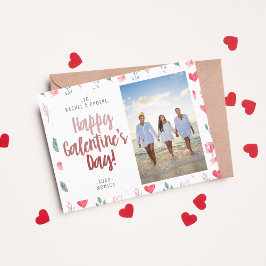 Script モダン Happy Galentine's Dayエレガント Photo ポストカード