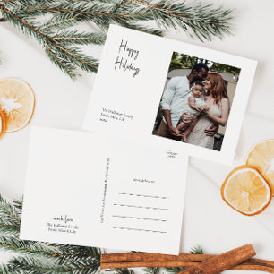 Script モダン Happy Holidaysの写独身の真 シーズンポストカード