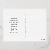 Script モダン Happy Holidays写真 箔シーズンポストカード (裏面)