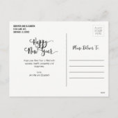 Script モダン Happy New Yearの写真はがき シーズンポストカード (裏面)